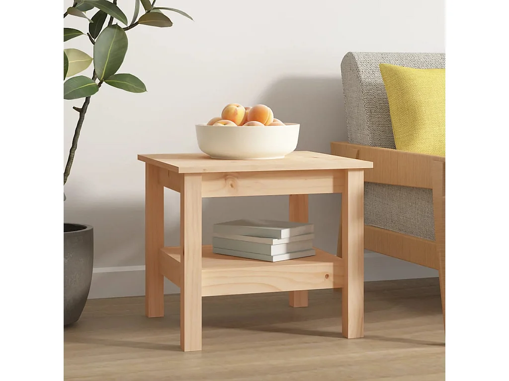 Tavolino da Salotto 45x45x40 cm Legno Massello di Pino