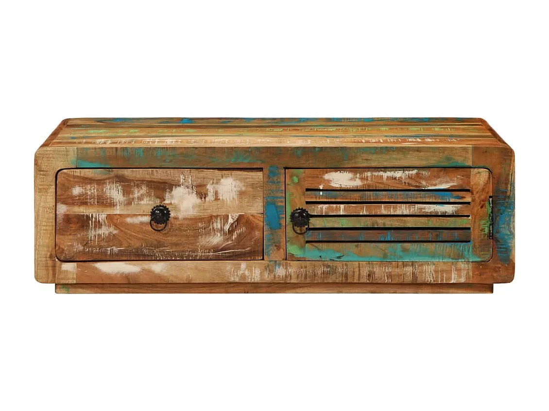 Table basse 89x55x29 cm bois de récupération massif