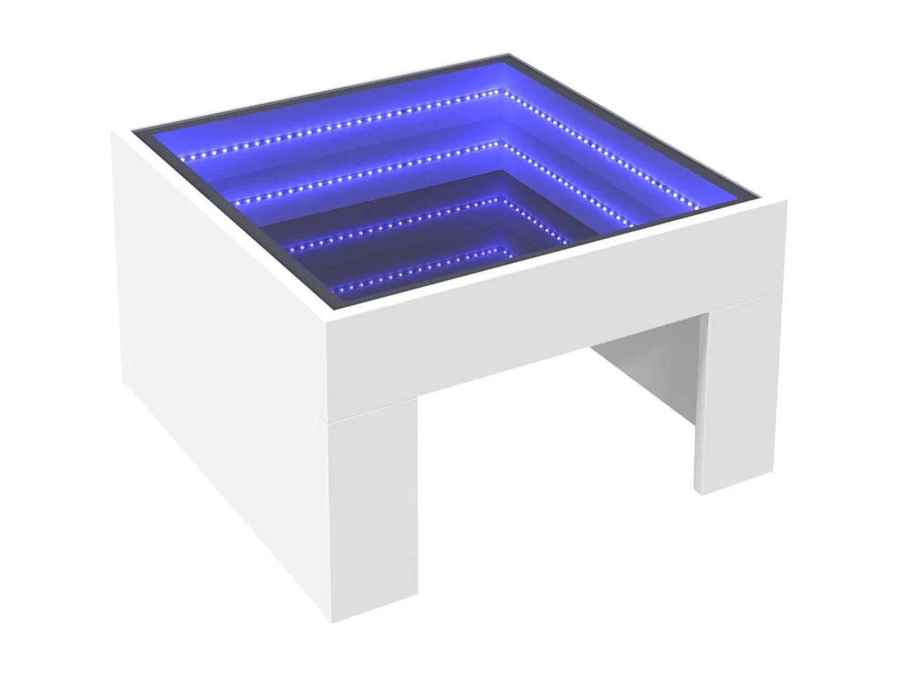 Table basse avec LED infini blanc 50x50x30 cm