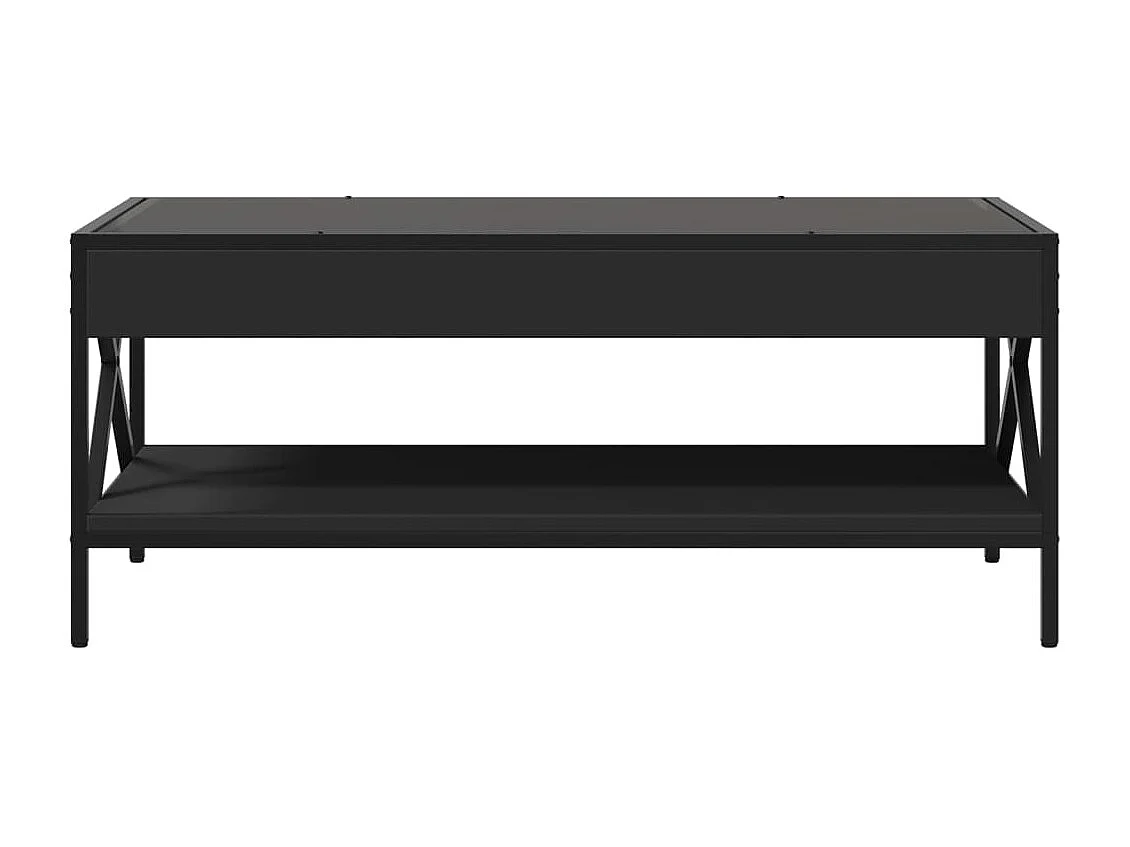 Table basse avec LED infini noir 90x50x38 cm
