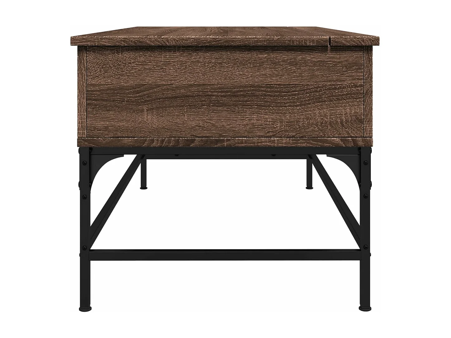 Table basse chêne marron 100x50x45cm bois d'ingénierie et métal