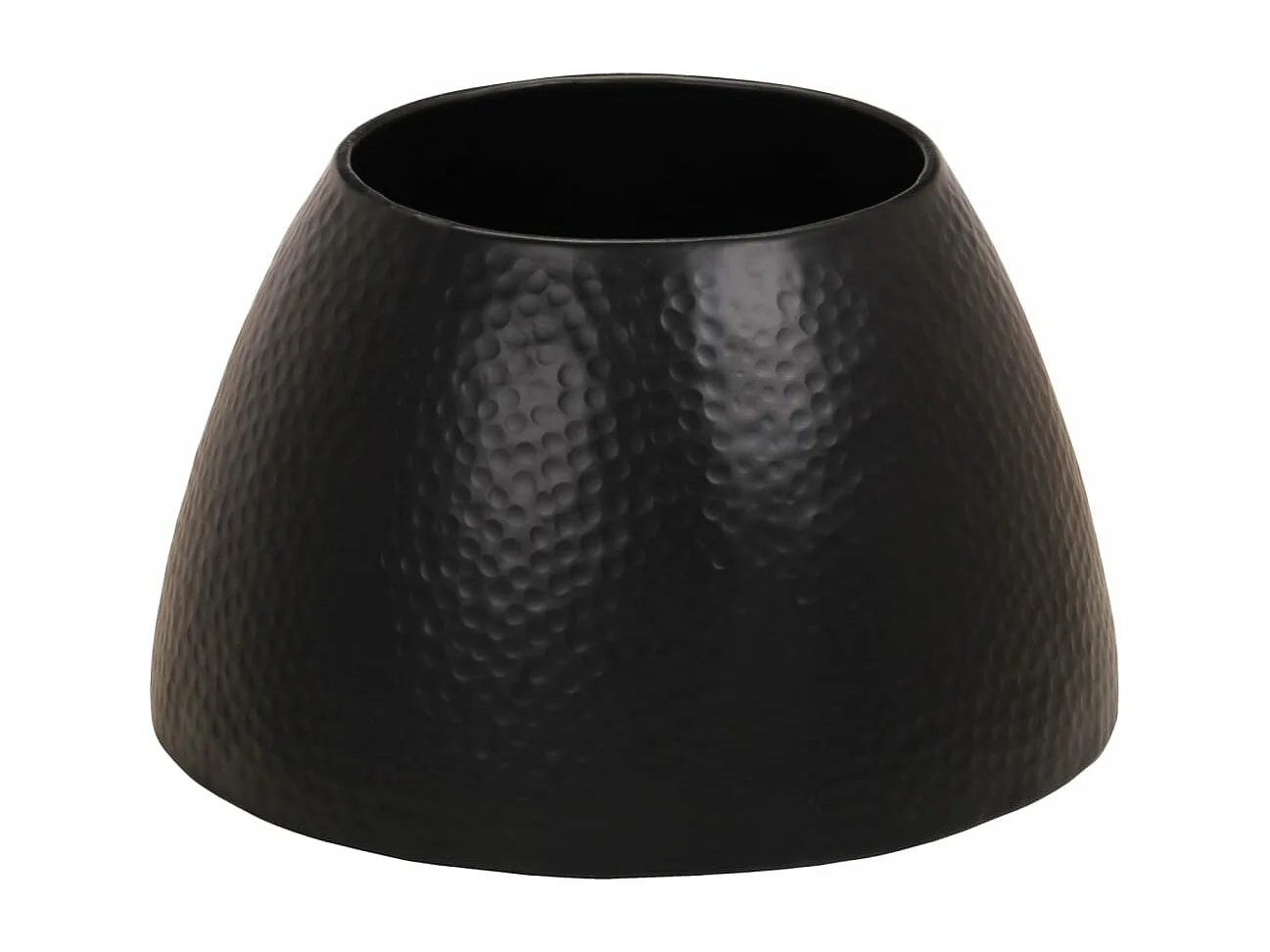 Tavolino da Salotto in Alluminio Martellato Ø 50x30 cm Nero