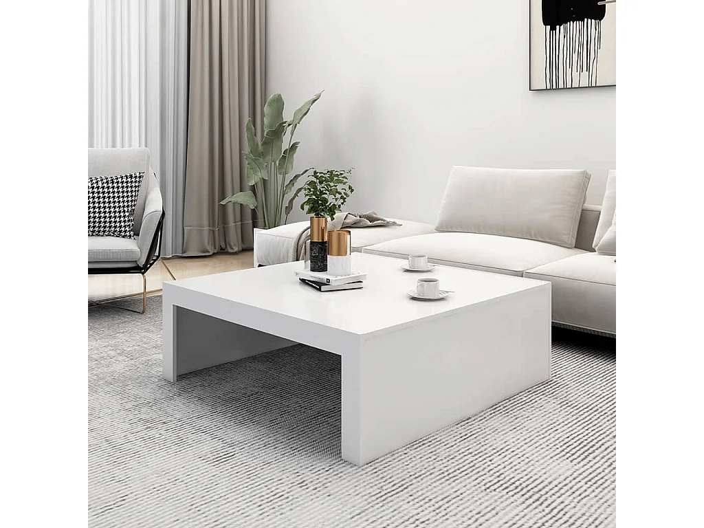 Mesa de centro 100x100x35 cm derivados de madeira branco