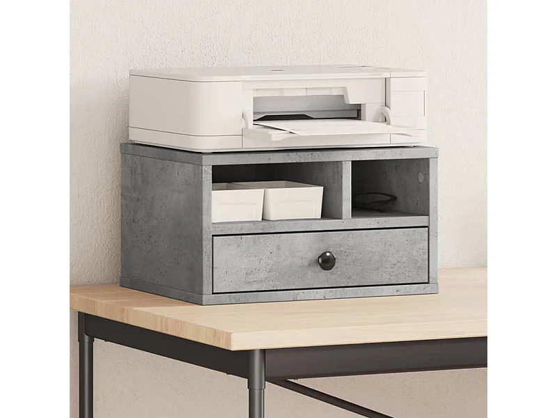 Supporto per stampante grigio cemento 40x32x22,5 cm in multistrato