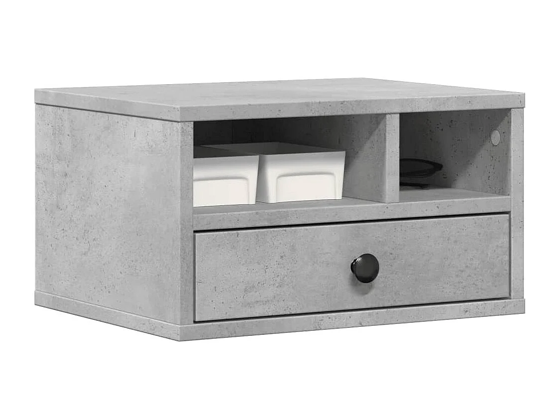 Soporte para impresora gris hormigón 40x32x22,5 cm madera contrachapada