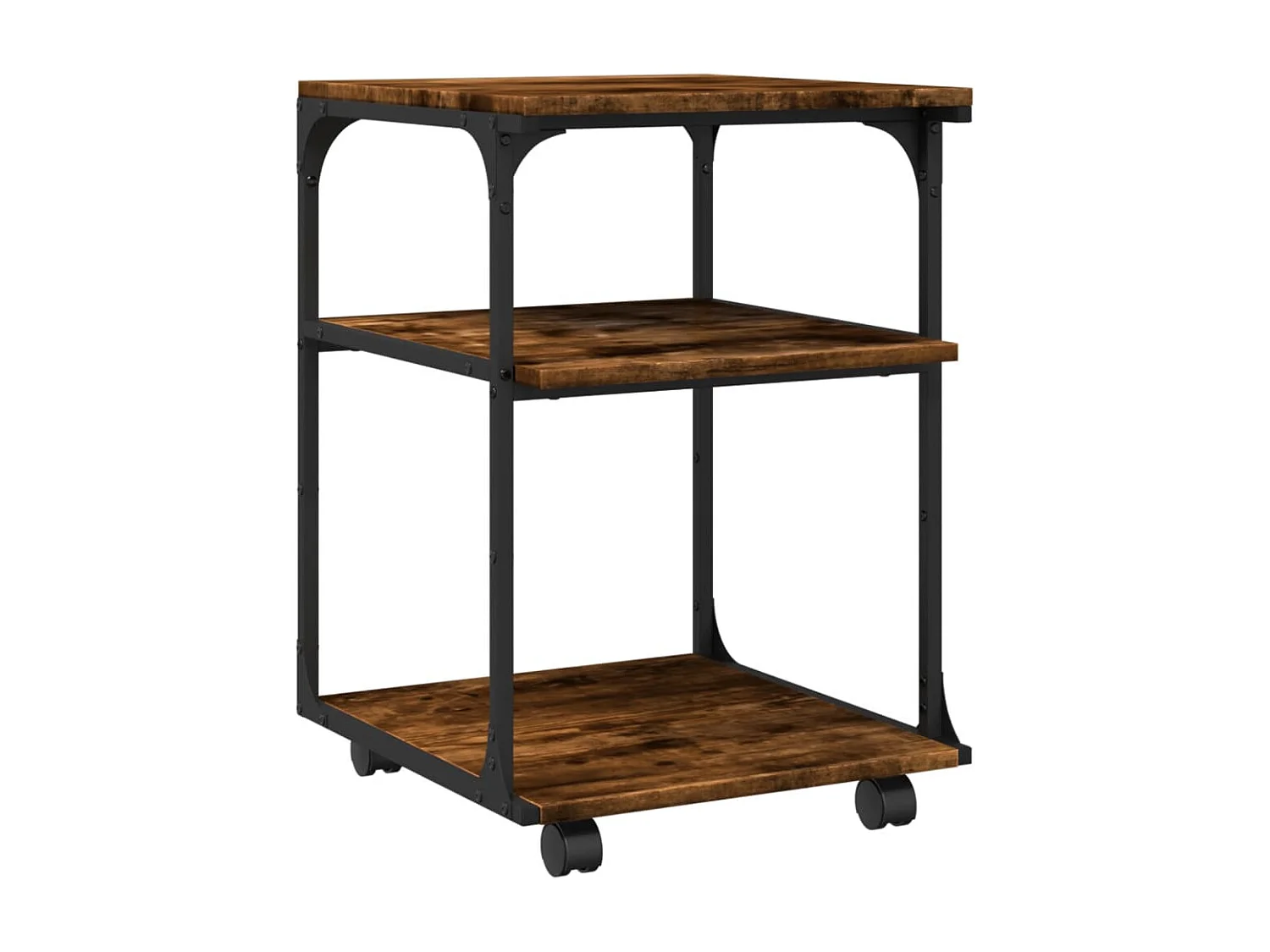 Supporto stampante 3 piani rovere fumé 43x48x64 cm