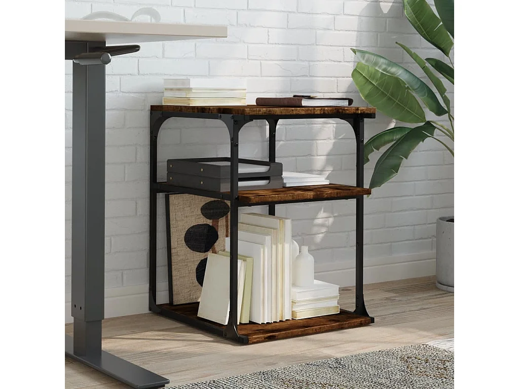 Supporto stampante 3 piani rovere fumé 43x48x64 cm