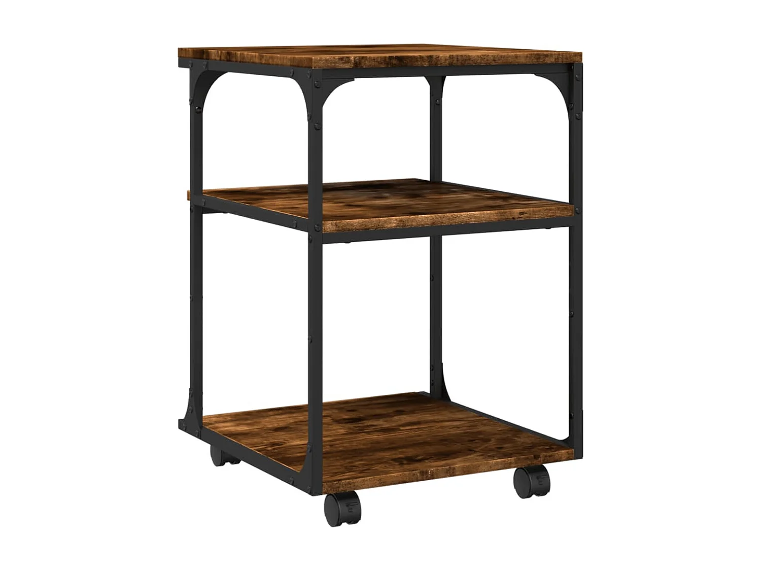 Supporto stampante 3 piani rovere fumé 43x48x64 cm