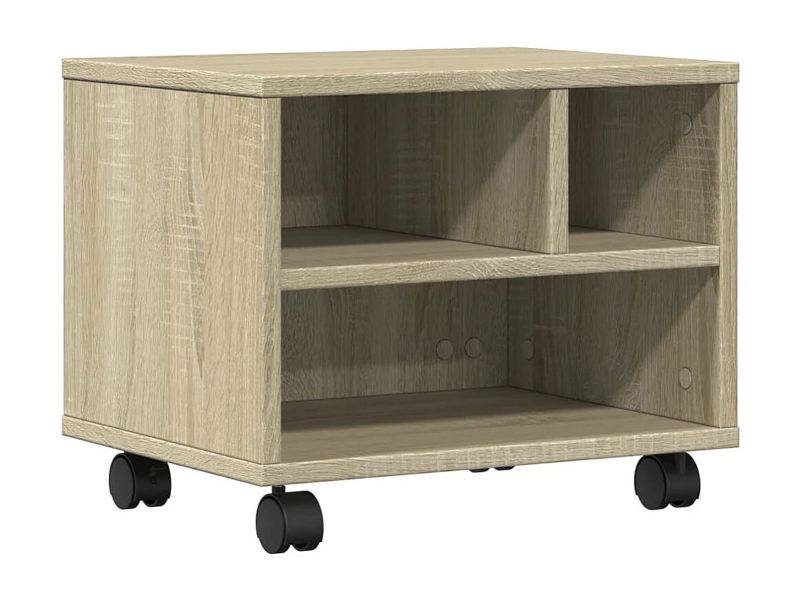 Supporto per stampante con ruote rovere sonoma 41x32x34,5 cm