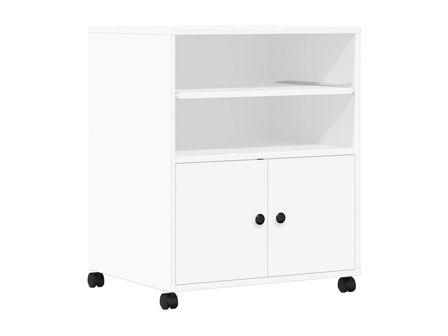 Suporte de impressora com rodas branco 60x48x74 cm