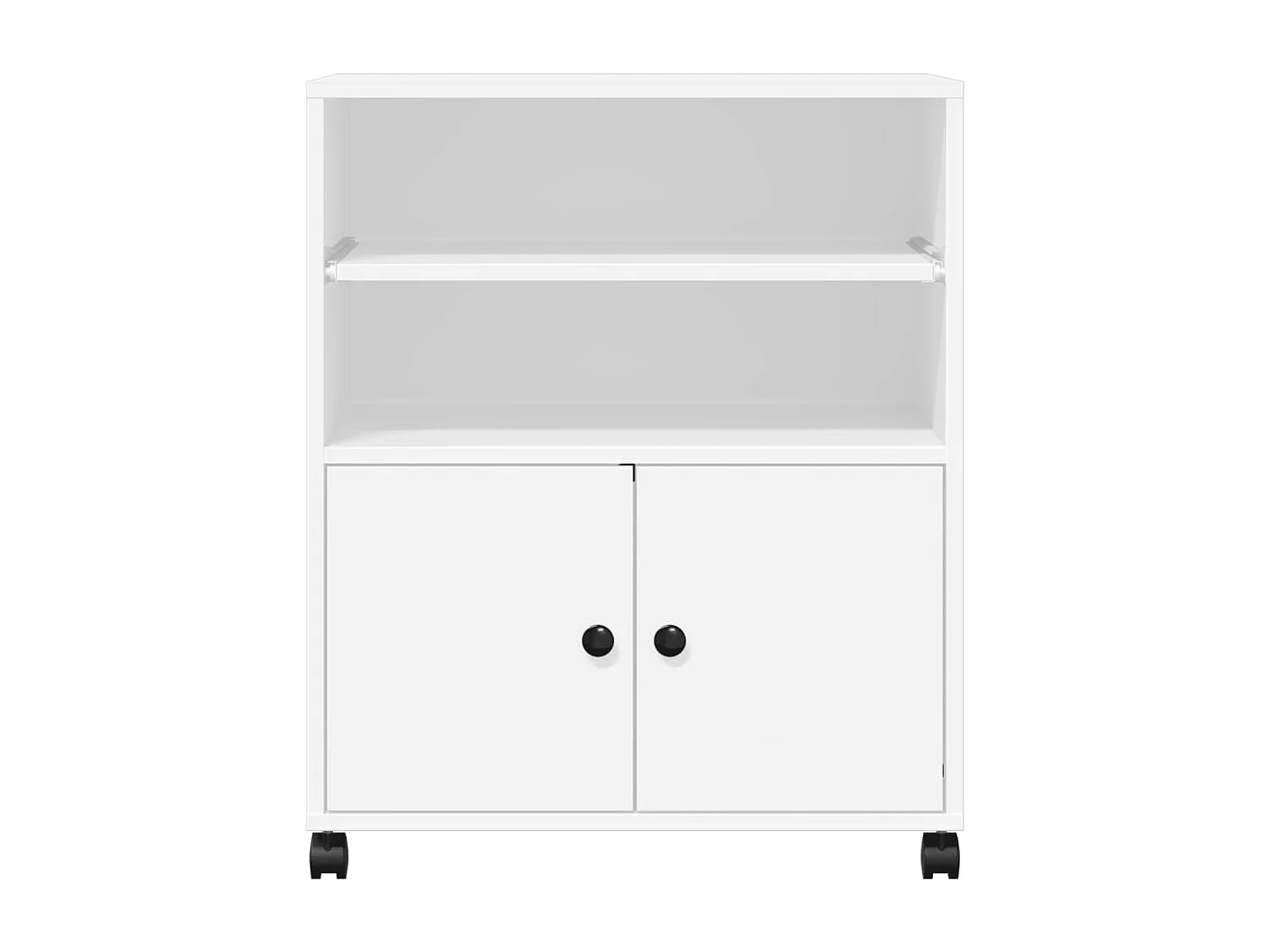 Suporte de impressora com rodas branco 60x48x74 cm