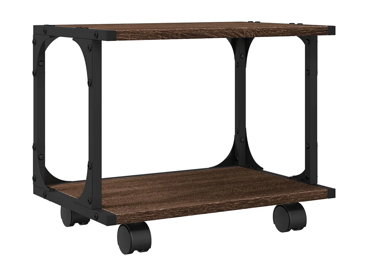 Suporte para impressora de 2 camadas carvalho marrom 41x28x33,5 cm