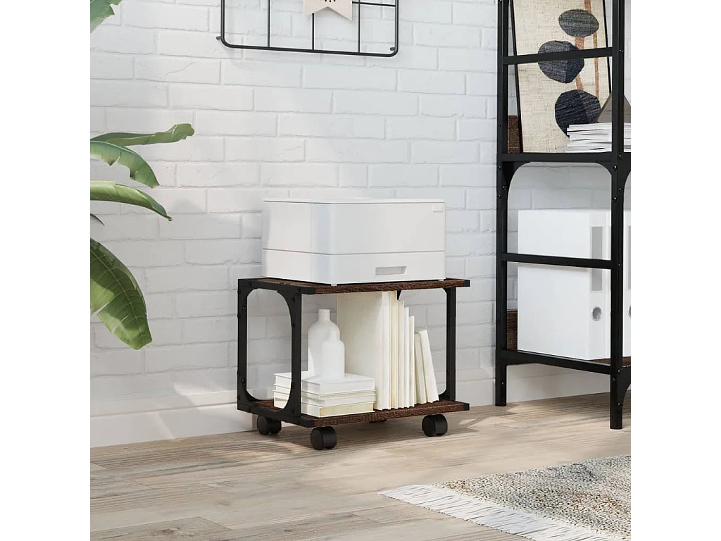 Suporte para impressora de 2 camadas carvalho marrom 41x28x33,5 cm