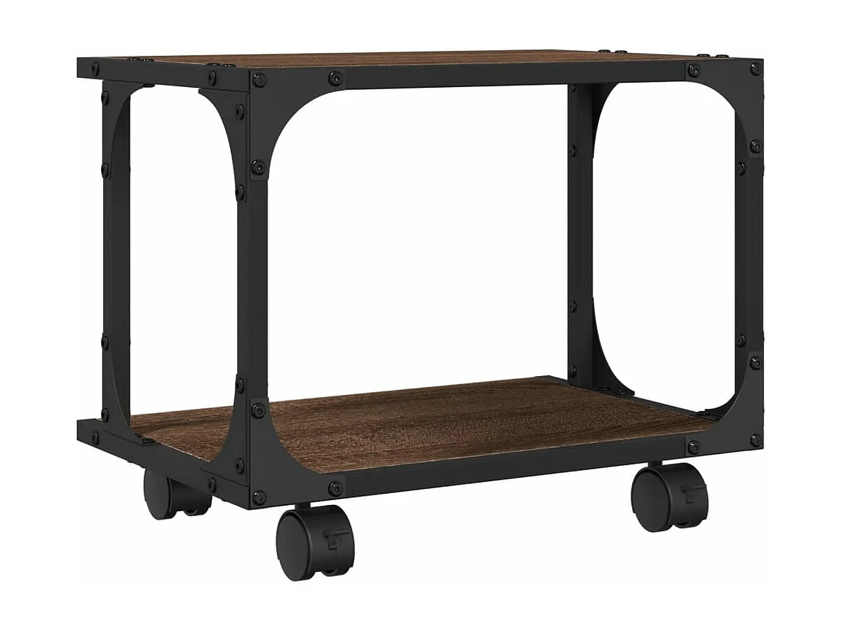 Suporte para impressora de 2 camadas carvalho marrom 41x28x33,5 cm