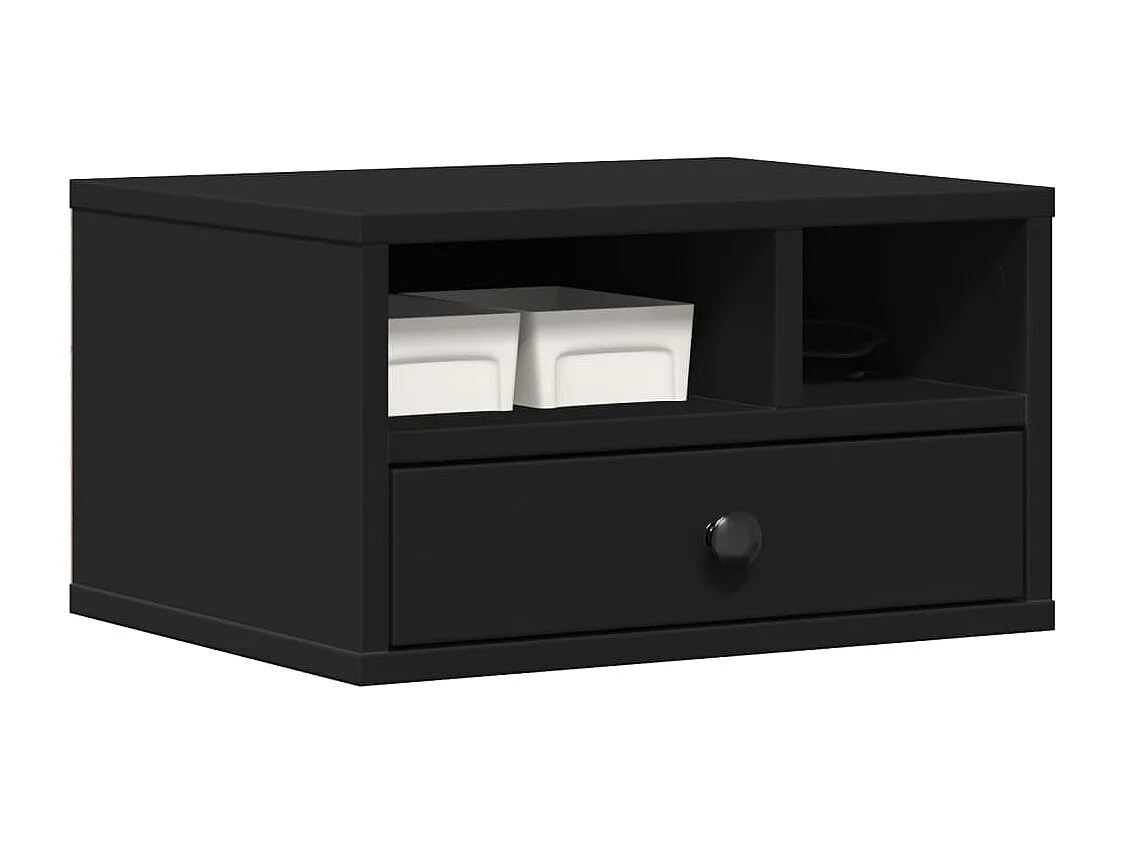 Schwarzer Druckerständer 40x32x22,5 cm aus Holzwerkstoff