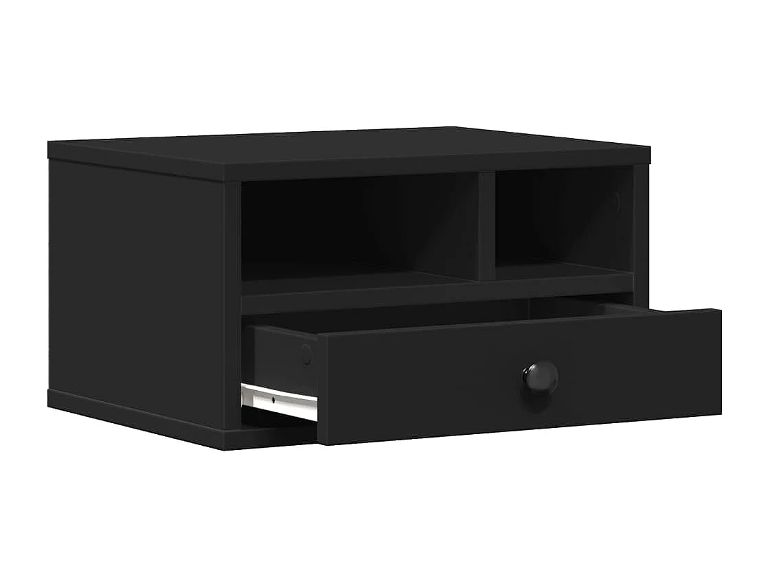 Schwarzer Druckerständer 40x32x22,5 cm aus Holzwerkstoff