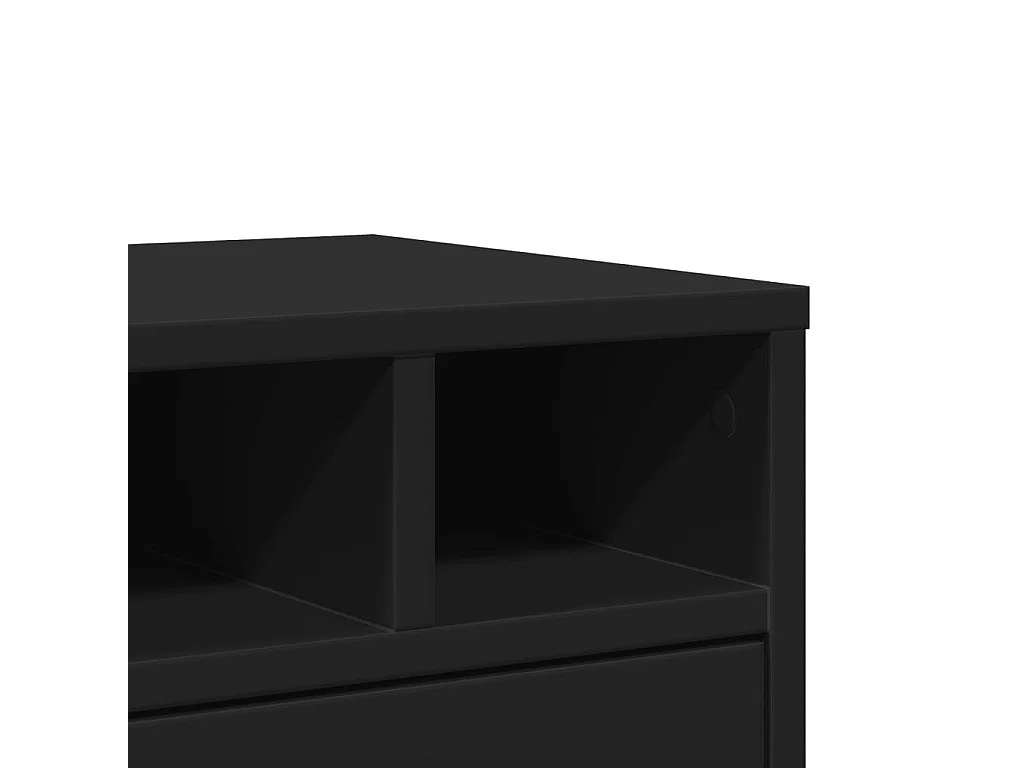 Schwarzer Druckerständer 40x32x22,5 cm aus Holzwerkstoff