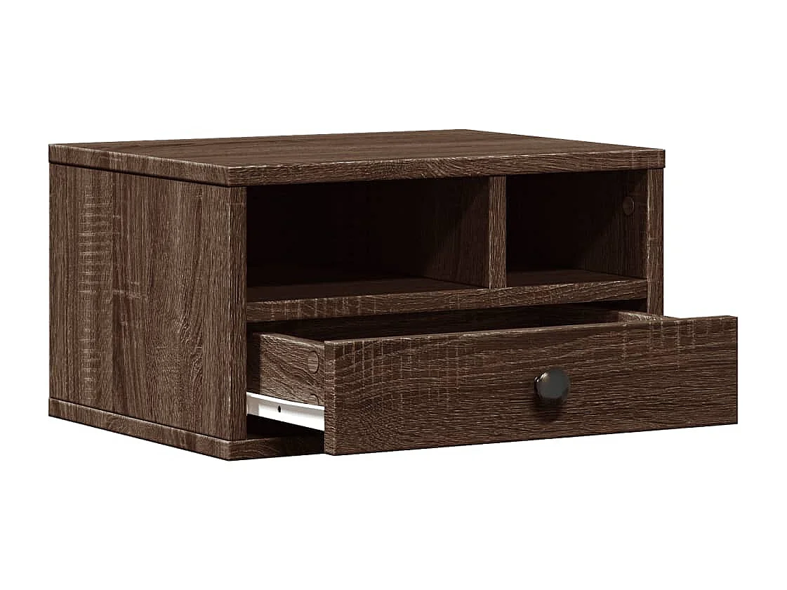 Soporte para impresora roble marrón 40x32x22,5 cm madera contrachapada