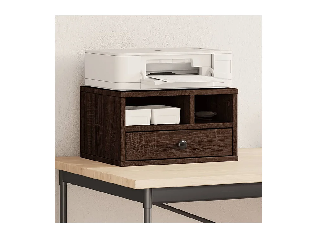Support d'imprimante chêne marron 40x32x22,5 cm bois ingénierie