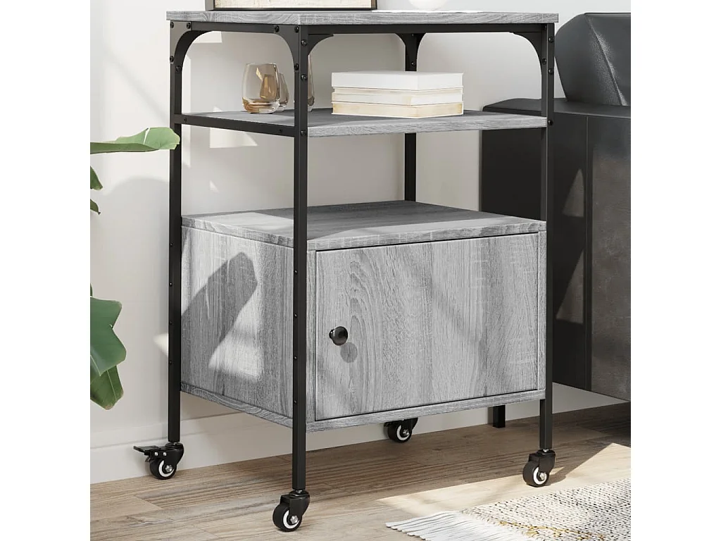 Soporte impresora 3 niveles sonoma gris 50x40x76 cm