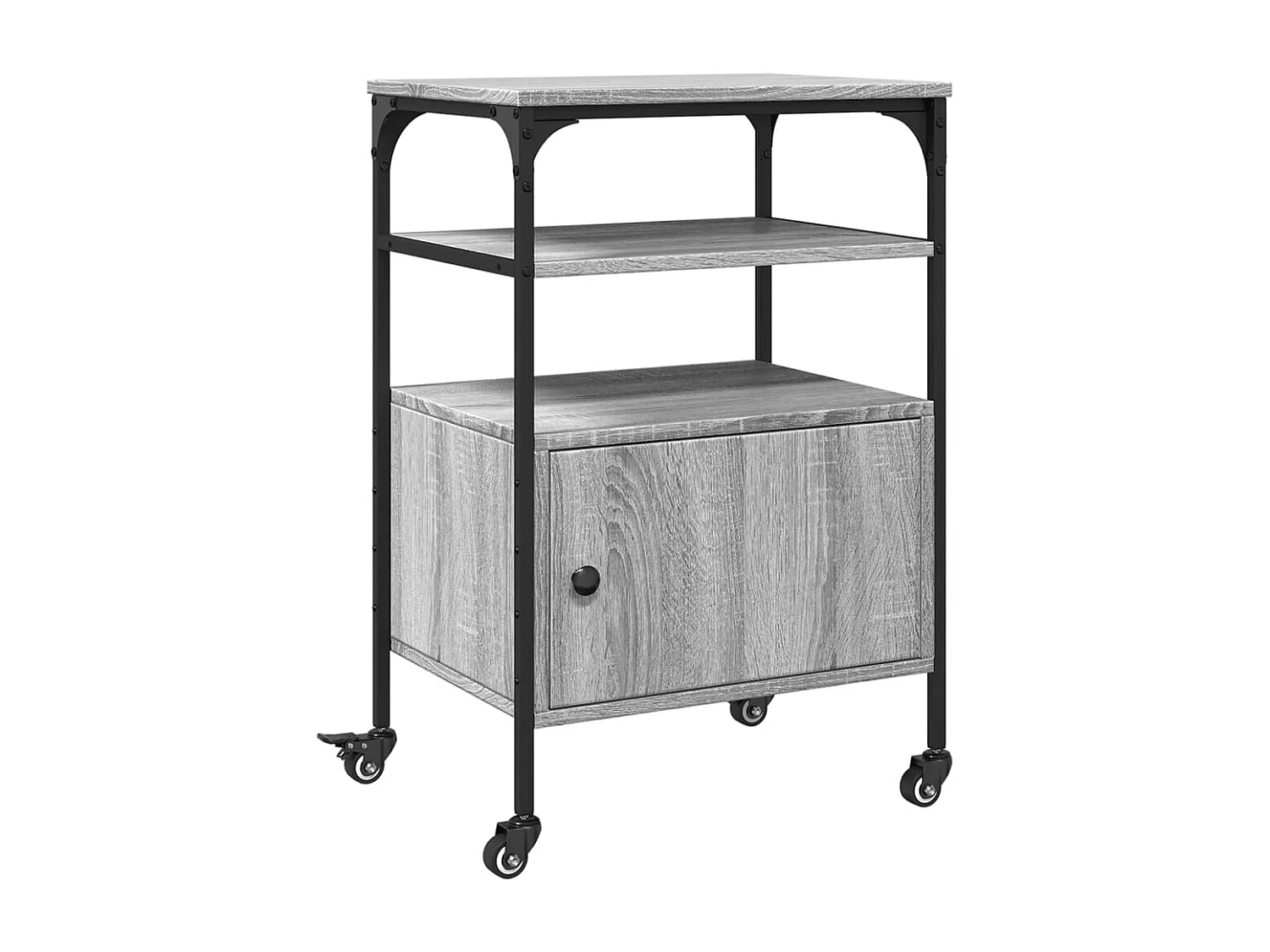 Soporte impresora 3 niveles sonoma gris 50x40x76 cm