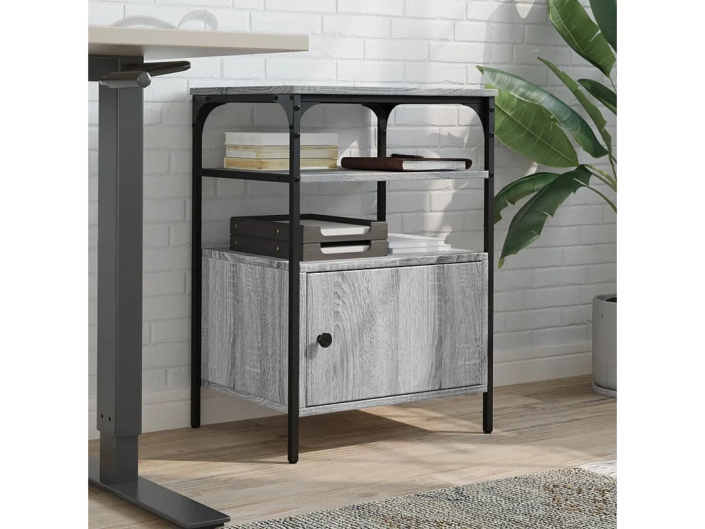 Soporte impresora 3 niveles sonoma gris 50x40x76 cm