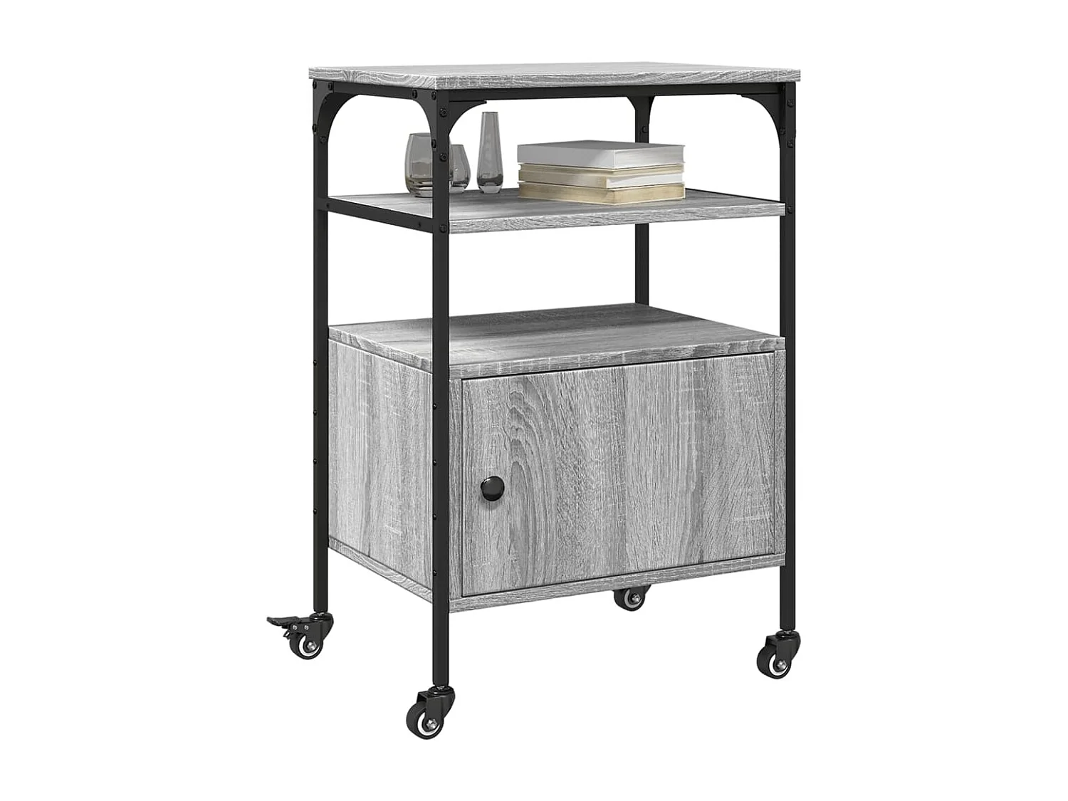 Soporte impresora 3 niveles sonoma gris 50x40x76 cm