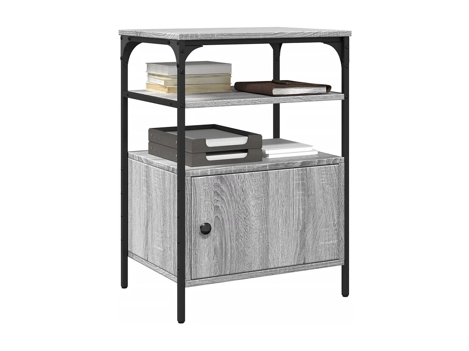 Soporte impresora 3 niveles sonoma gris 50x40x76 cm