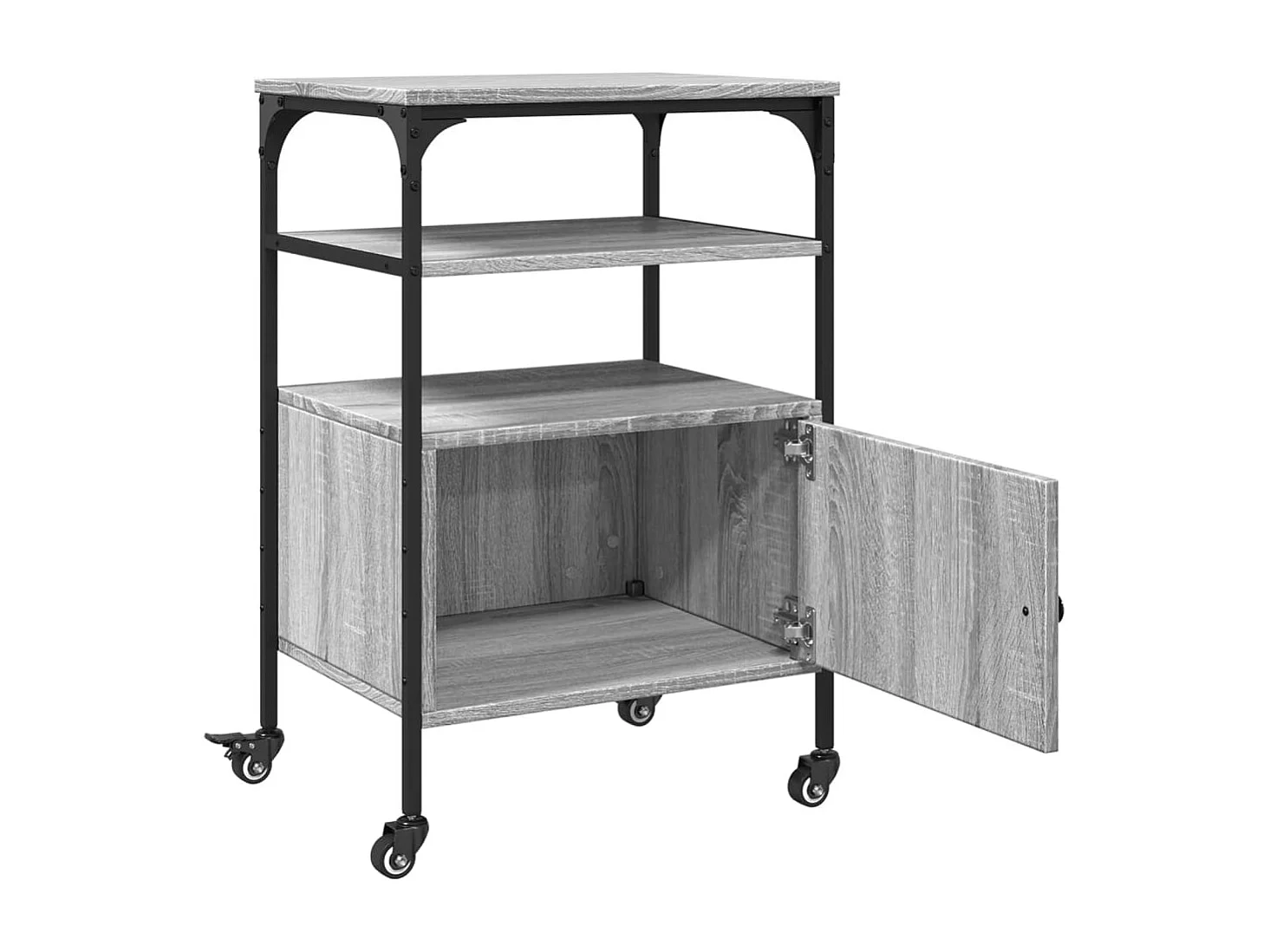 Soporte impresora 3 niveles sonoma gris 50x40x76 cm