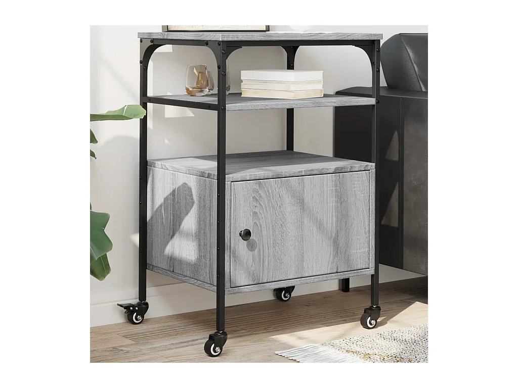 Supporto stampante a 3 livelli sonoma grigio 50x40x76 cm