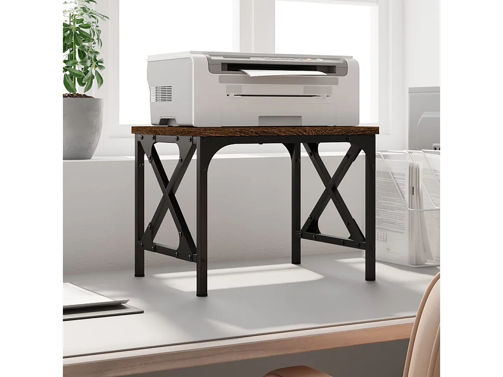 Support d'imprimante chêne marron 40x30x31 cm bois d'ingénierie