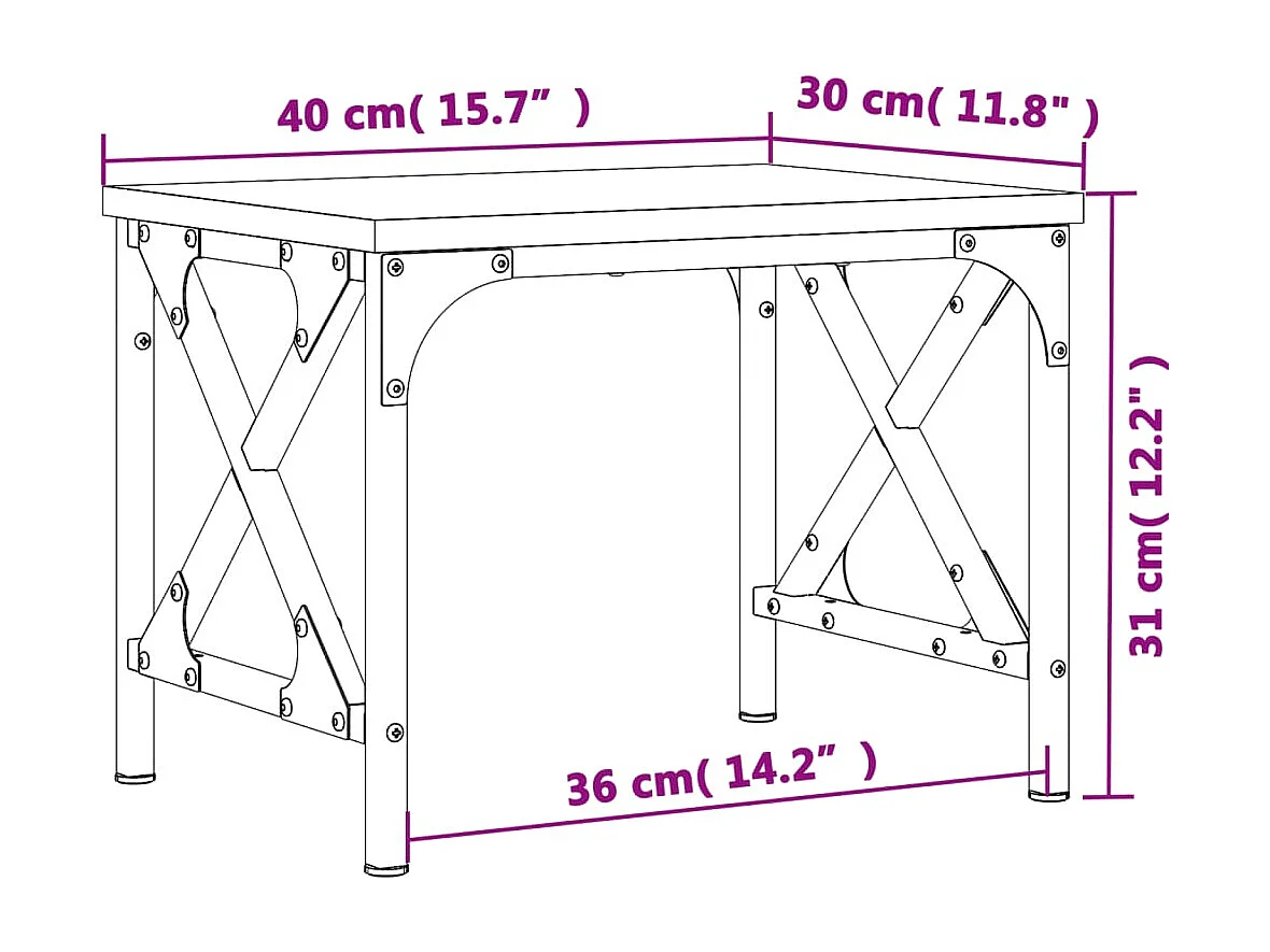 Support d'imprimante chêne marron 40x30x31 cm bois d'ingénierie