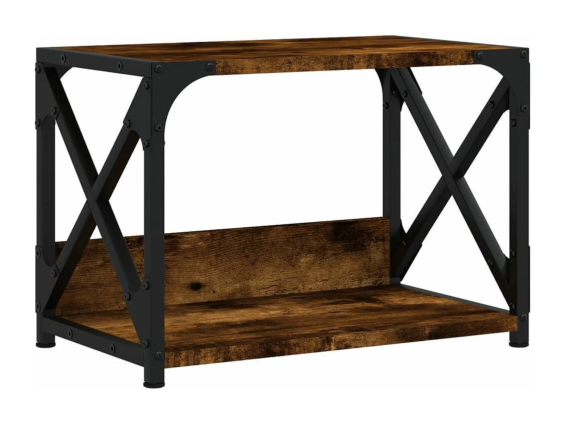 Soporte para impresora 2 niveles roble ahumado 44x26x31,5 cm