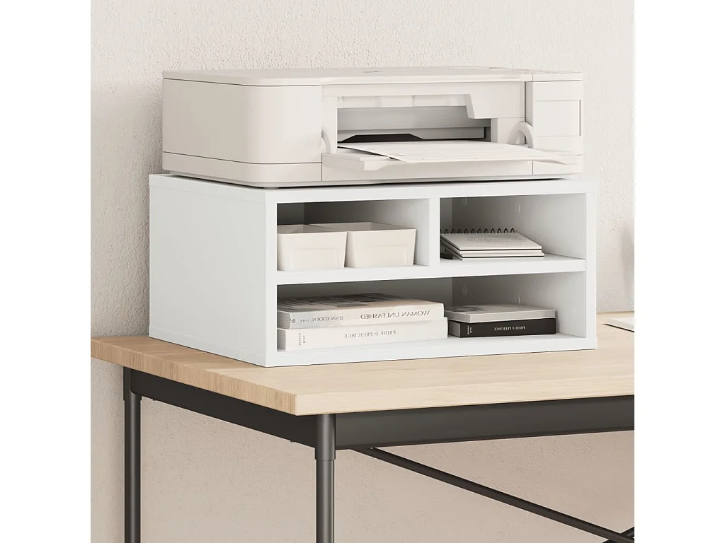 Soporte impresora blanco 49x40x22,5 cm madera contrachapada