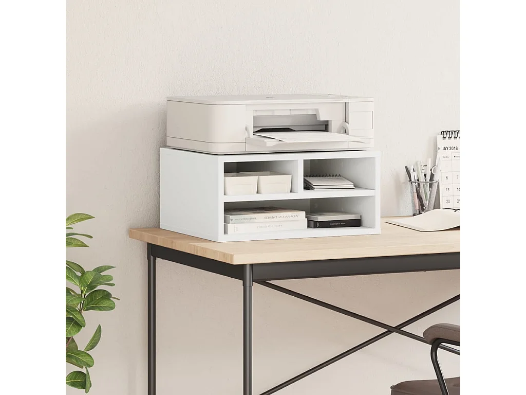 Soporte impresora blanco 49x40x22,5 cm madera contrachapada