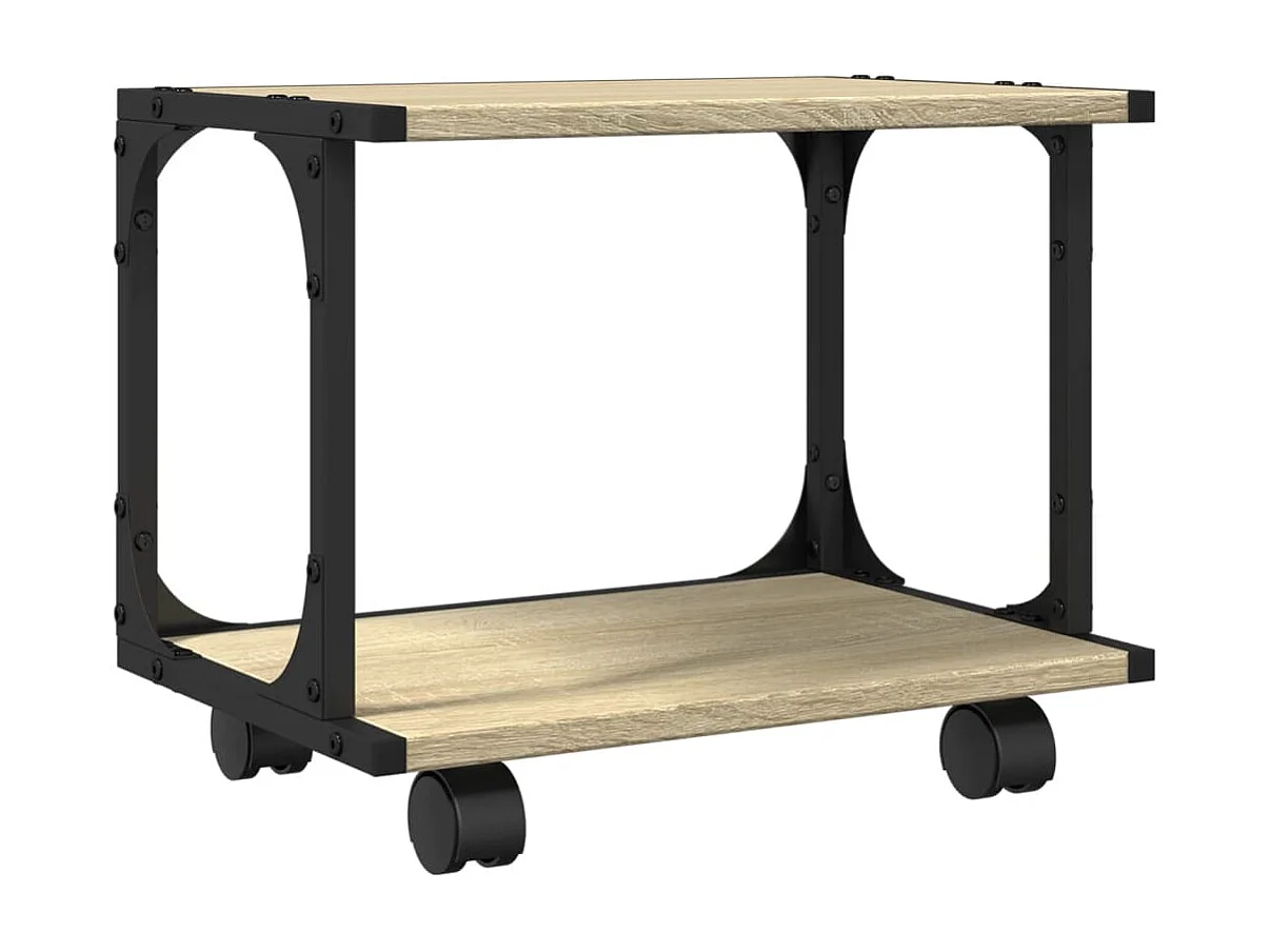 Soporte para impresora 2 niveles roble sonoma 41x28x33,5 cm