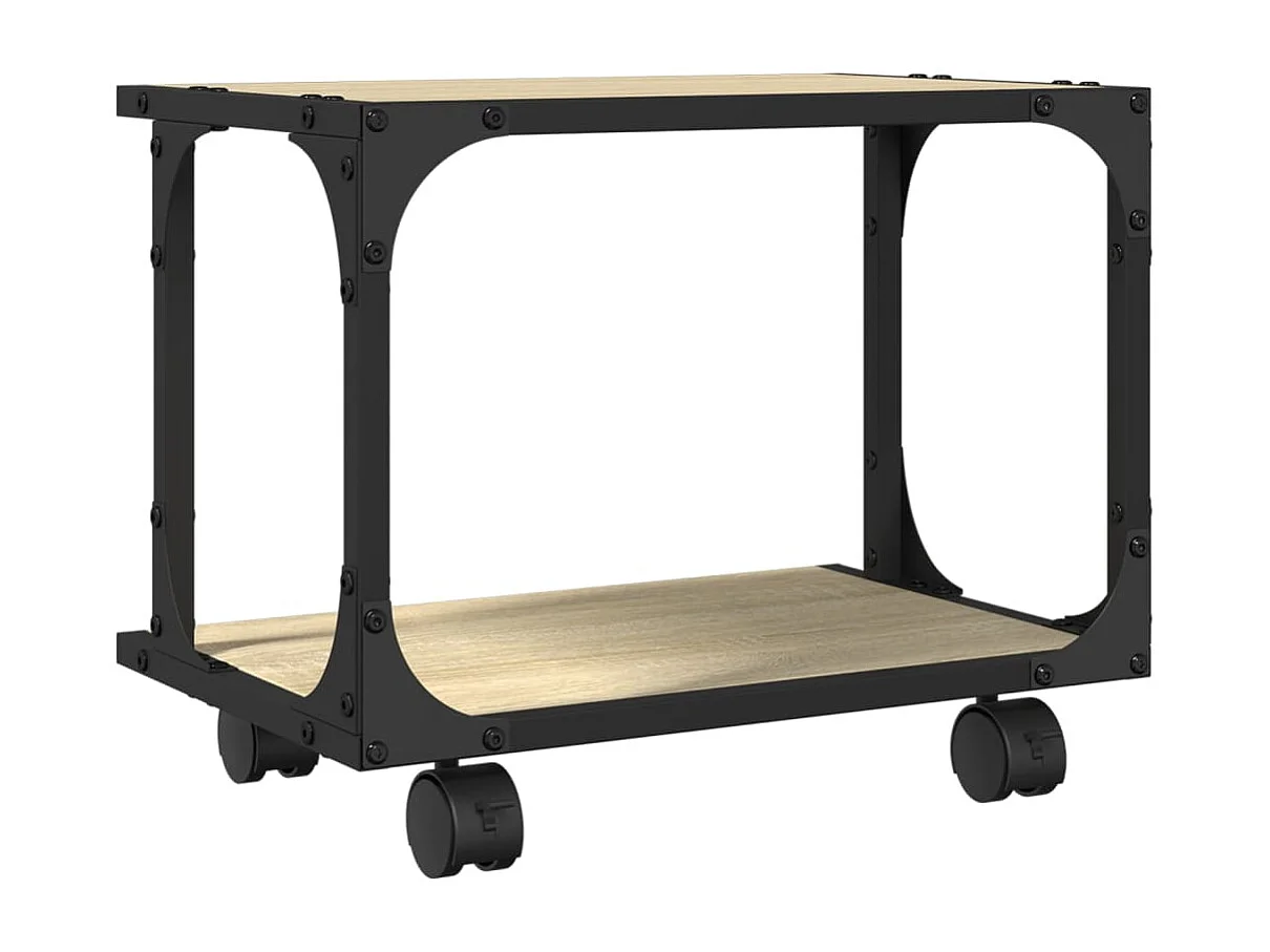 Soporte para impresora 2 niveles roble sonoma 41x28x33,5 cm