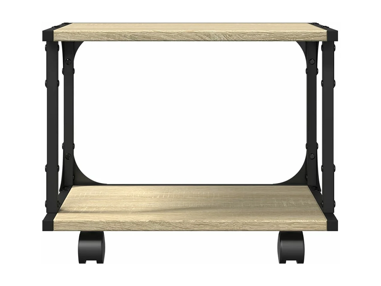 Soporte para impresora 2 niveles roble sonoma 41x28x33,5 cm