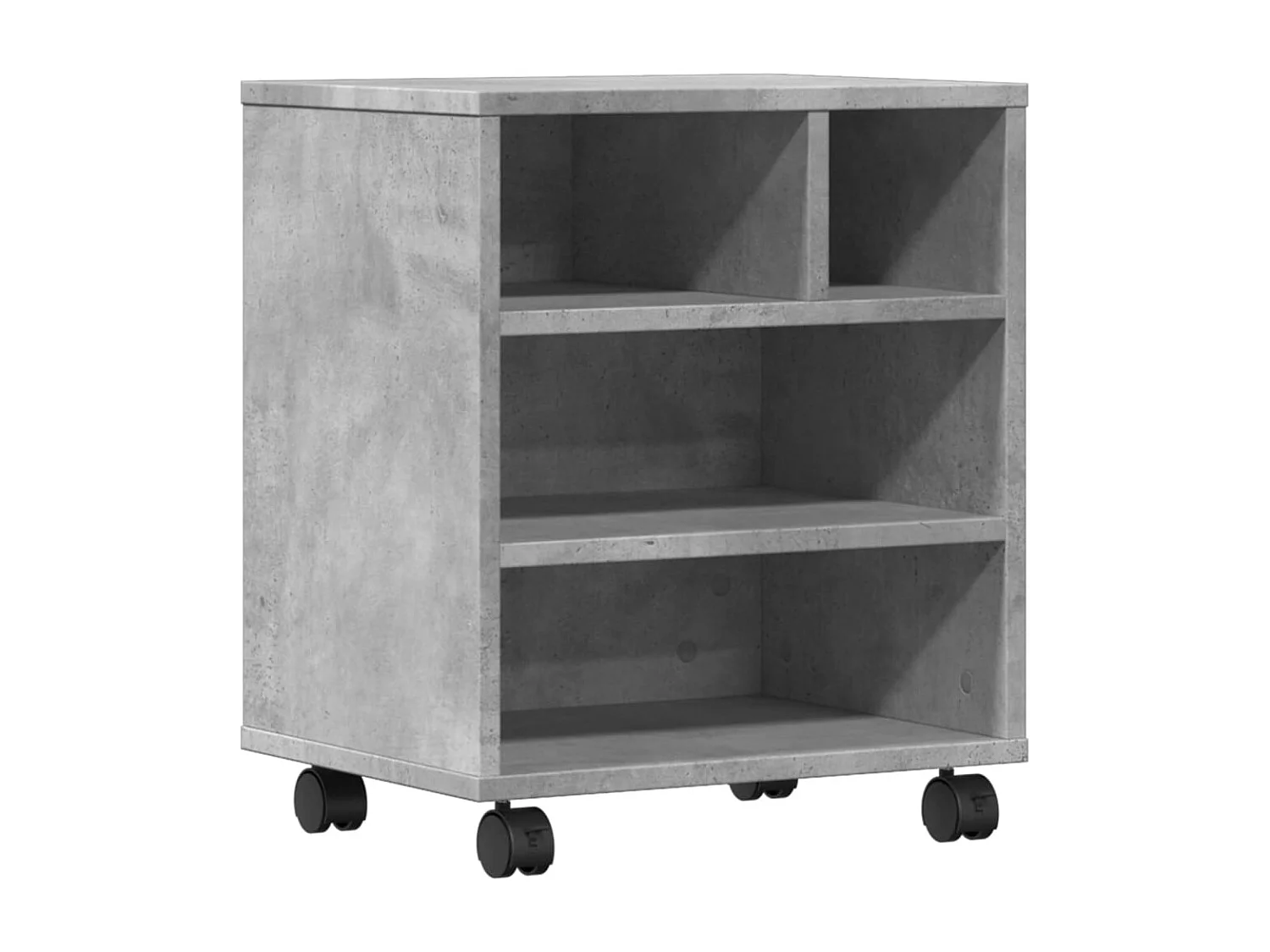Supporto per stampante con rotelle grigio cemento 41x32x48 cm
