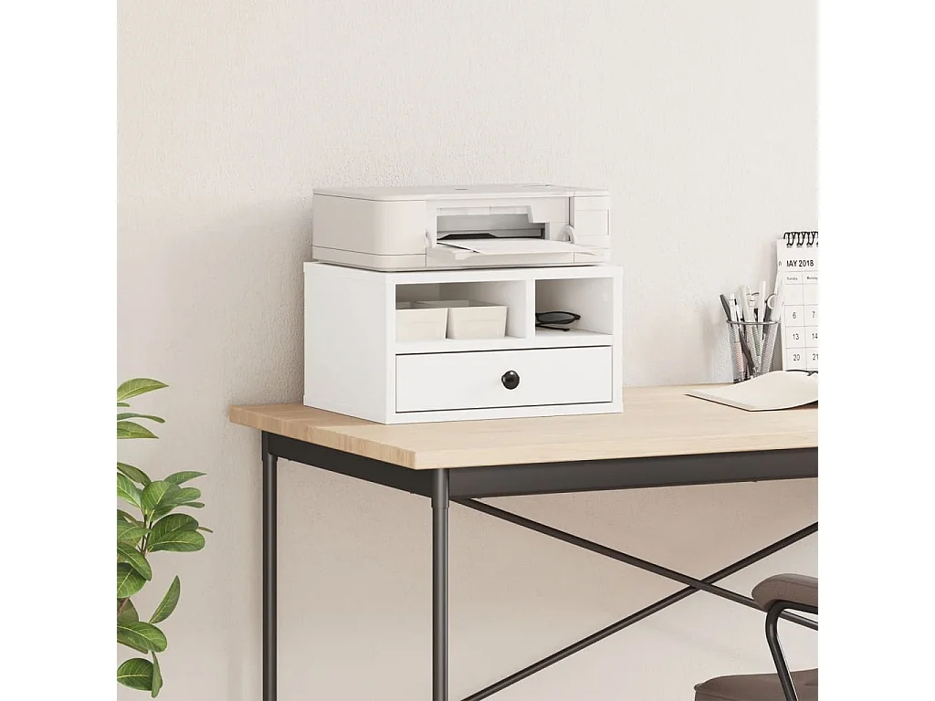 Supporto stampante bianco 40x32x22,5 cm in MDF