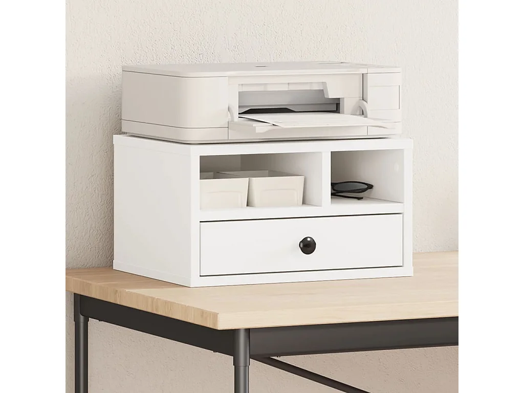 Soporte impresora blanco 40x32x22,5 cm madera contrachapada
