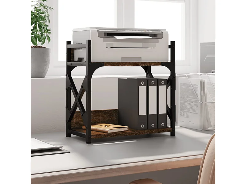 Support d'imprimante à 2 niveaux chêne marron 40x20x40 cm