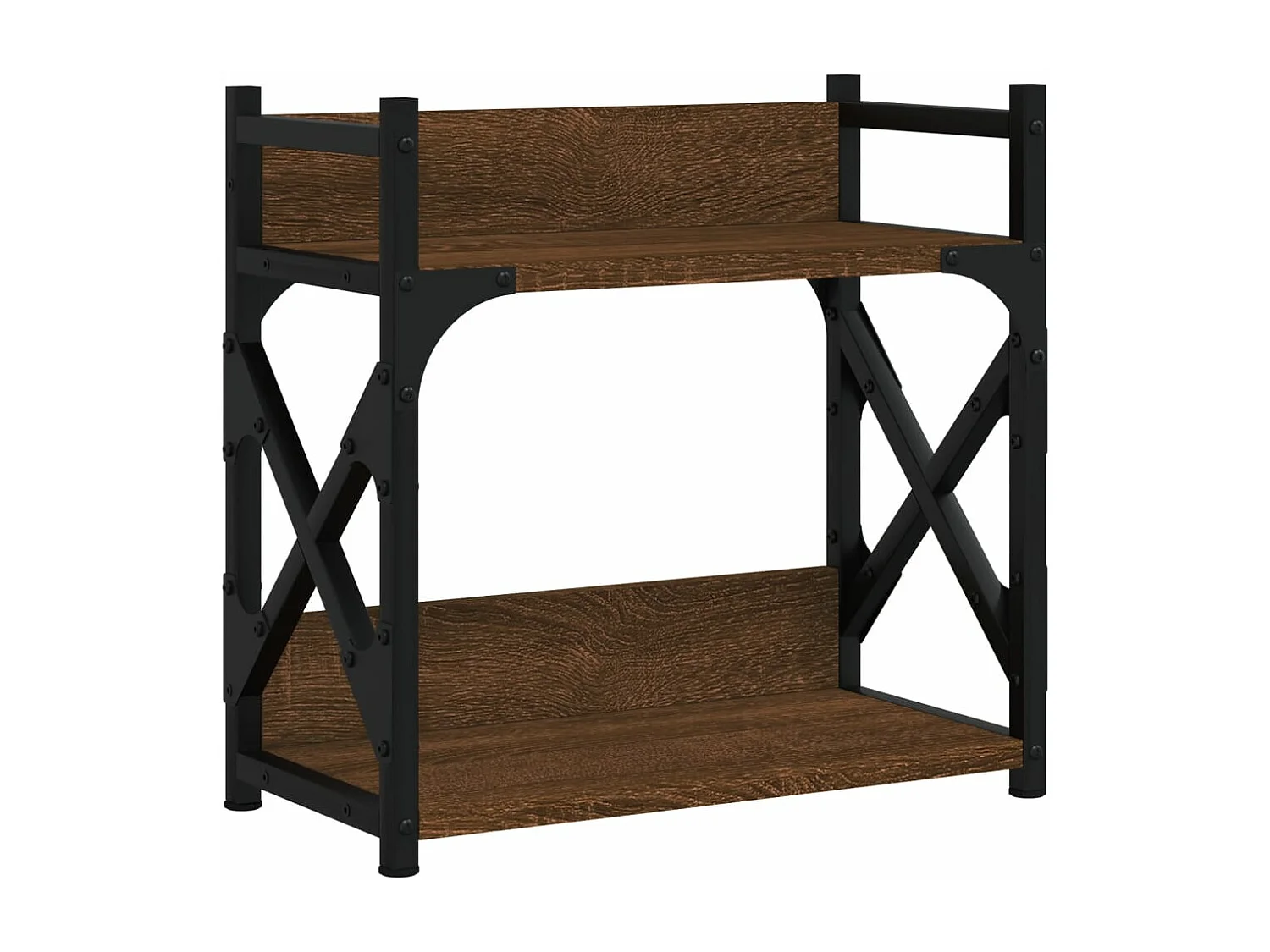 Supporto stampante a 2 livelli rovere marrone 40x20x40 cm