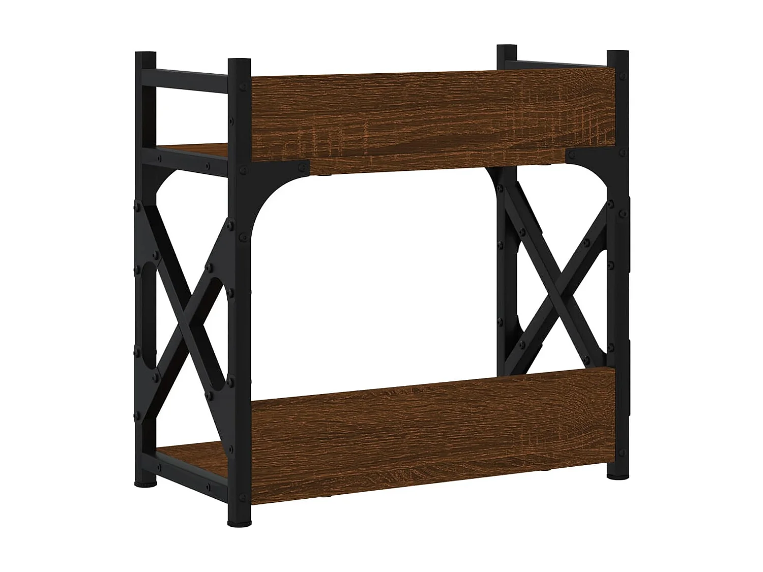 Supporto stampante a 2 livelli rovere marrone 40x20x40 cm