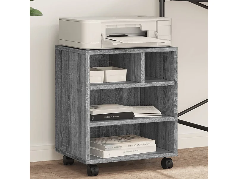 Supporto per stampante con ruote sonoma grigio 41x32x48 cm