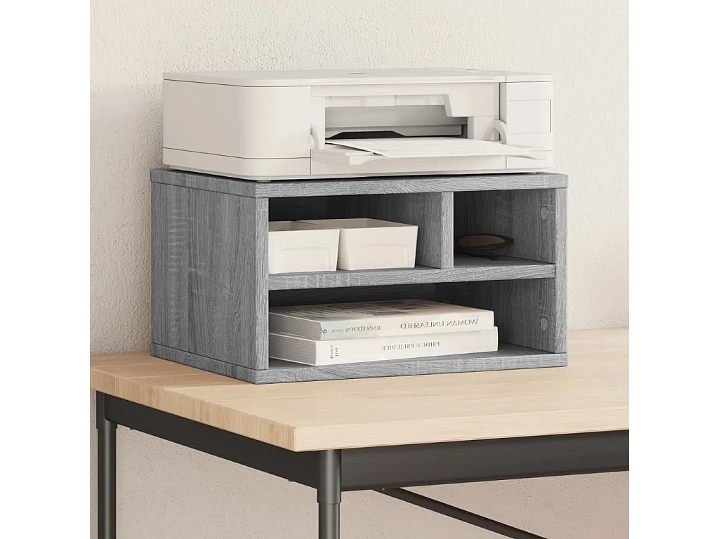 Soporte para impresora Sonoma gris 40x32x22,5cm madera contrachapada