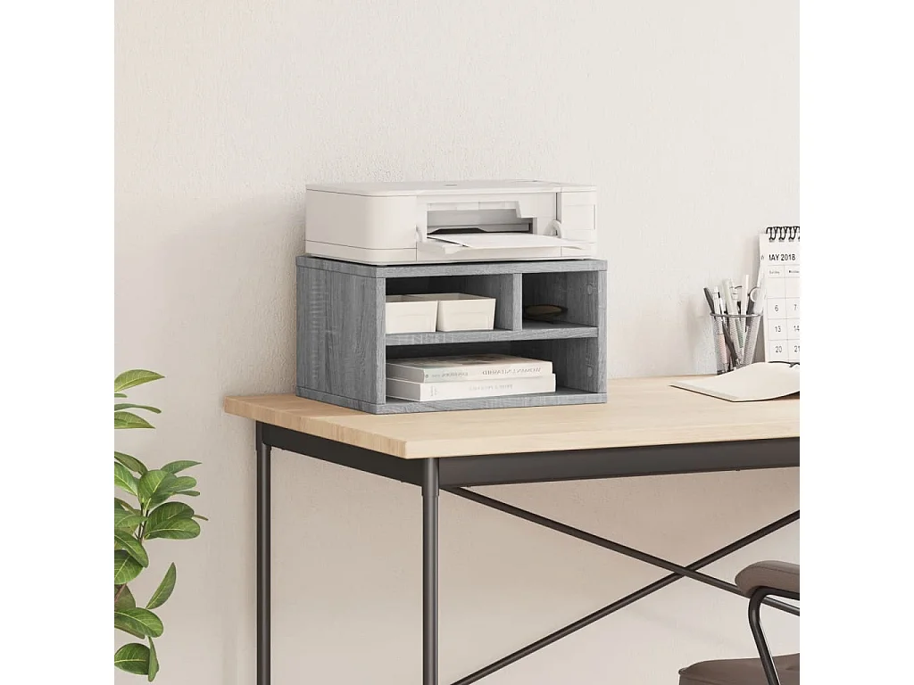 Soporte para impresora Sonoma gris 40x32x22,5cm madera contrachapada