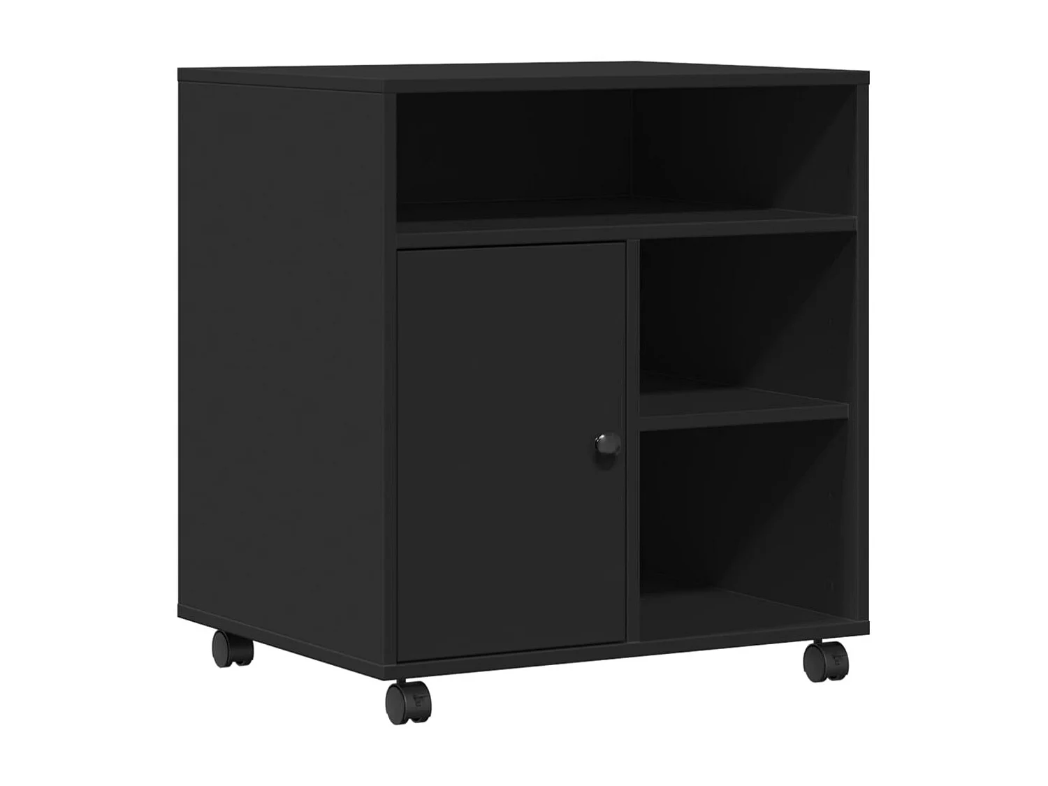 Supporto per stampante con ruote nero 60x50x67 cm