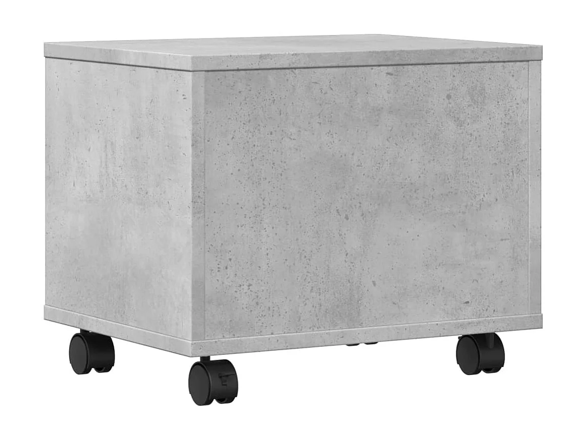 Supporto per stampante con rotelle grigio cemento 41x32x34,5 cm
