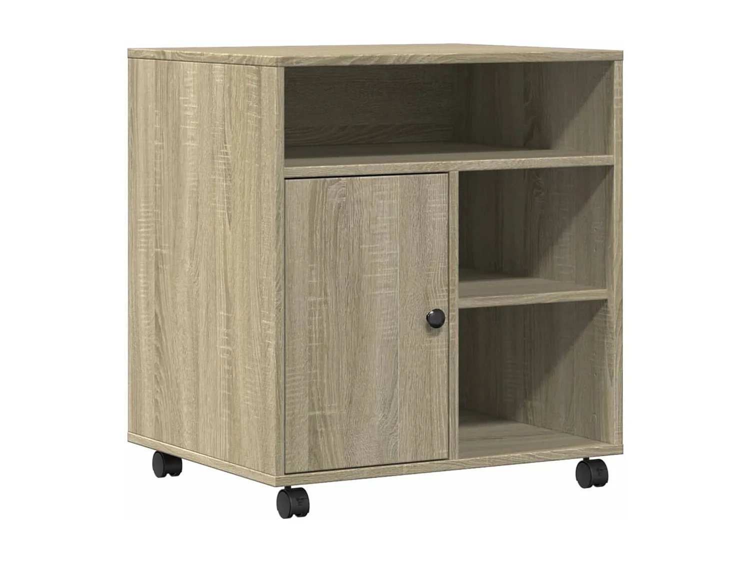 Support d'imprimante avec roulettes chêne sonoma 60x50x67 cm